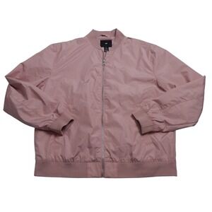 H&M Bomber Jacket Pink‎ Lightweight Zip Up Casual Women's Size L